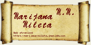 Marijana Mileta vizit kartica